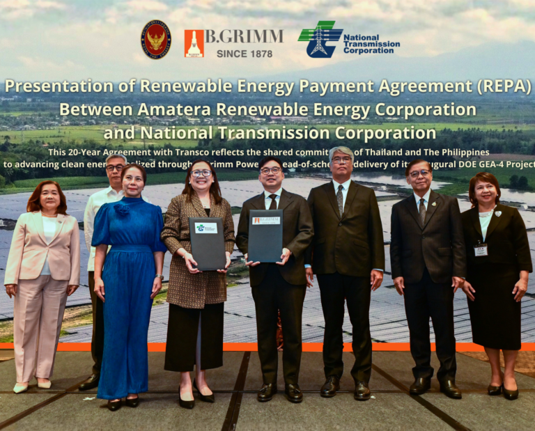 ARECO บริษัทย่อย บี.กริม เพาเวอร์ ผนึก TransCo ในฟิลิปปินส์ ลงนามสัญญาซื้อขายไฟฟ้าพลังงานแสงอาทิตย์ ขนาด 50 เมกะวัตต์ ภายใต้โครงการ GEA-4 เดินหน้าขยายการลงทุนพลังงานสะอาด